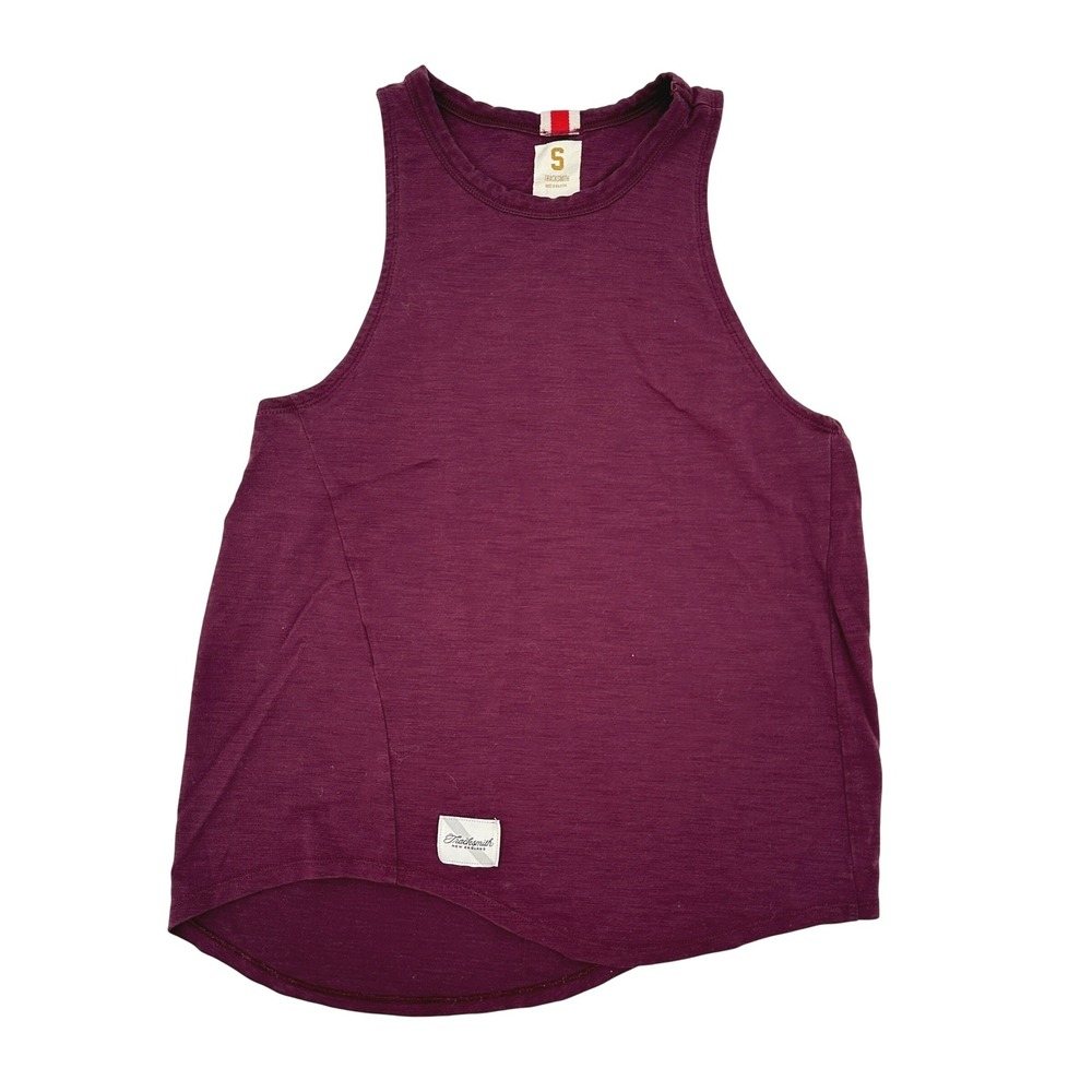Tracksmith Womens Harrier Tank Top Small Burgundy Wool Tencel Running Activewear